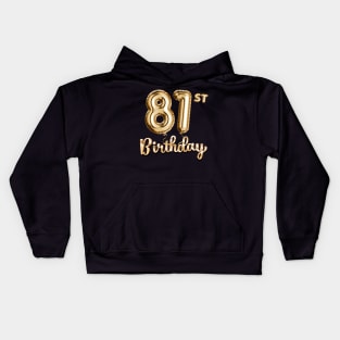 81st Birthday Gifts - Party Balloons Gold Kids Hoodie